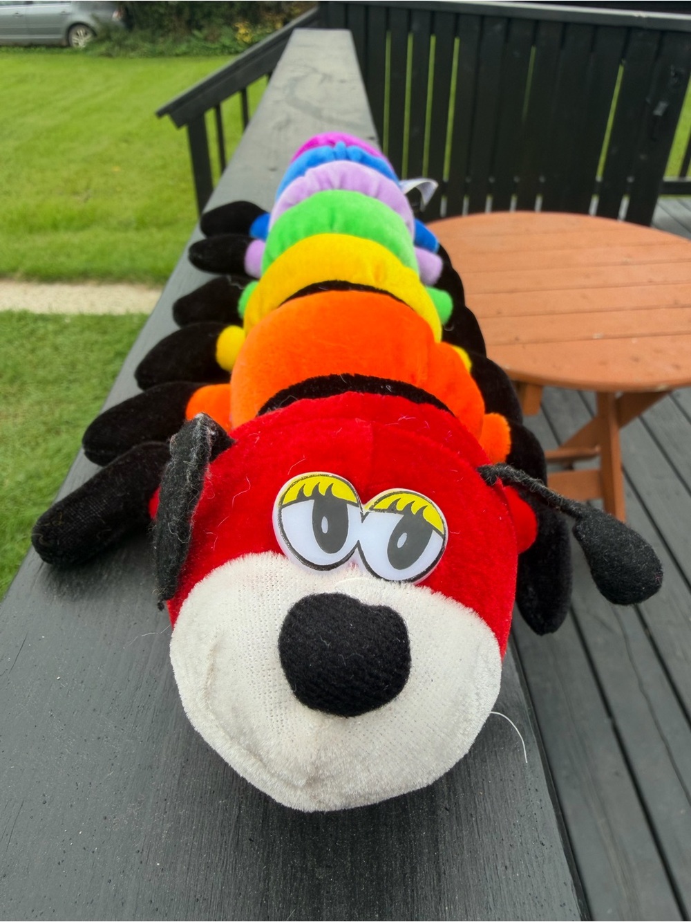 80s Plush Rainbow Caterpillar Stuffed Toy